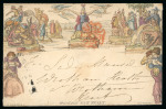 Stamp of Great Britain » 1840 Mulreadys & Caricatures » 1d Lettersheets and Envelopes 1840 (Aug 12) 1d. envelope, A135, from London to Kent, having been hand coloured then postally used