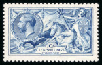 Stamp of Great Britain » King George V » 1913-19 Seahorse Issues 1915 De La Rue 10/- blue, fresh and fine mint NH. Scarce.