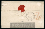 Stamp of Great Britain » 1840 Mulreadys & Caricatures » 1d Lettersheets and Envelopes 1841 (Dec 30) 1d Mulready lettersheet, A54, from Torquay, uprated with an 1840 1d black pl.2 AF,