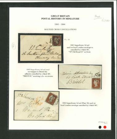 Stamp of Great Britain » 1841 1d Red 1841, 1d. red selection of four covers to various destinations,