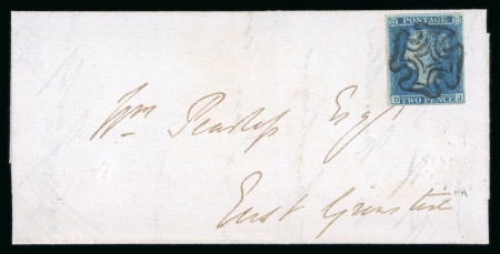 Stamp of Great Britain » 1841 2d Blue 1841 2.d blue, Pl. 3, DJ, used on entire to east Grinstead,