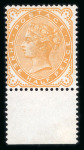 Stamp of Great Britain » 1855-1900 Surface Printed » 1880-81 Provisional Issue and 1881 1d Lilac 1880 1 1/2d. yellow perforated colour trial from the