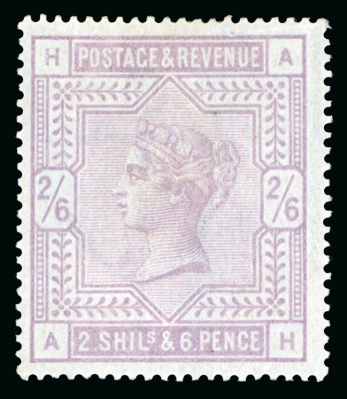 Stamp of Great Britain » 1855-1900 Surface Printed » 1883-84 & 1888 High Values 1883-84 2s6d lilac on blued paper mint large part o.g.