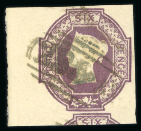 Stamp of Great Britain » 1847-54 Embossed 1847-54 6d. mauve, a superb used example from the left of the sheet