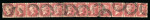 Stamp of Great Britain » 1854-70 Perforated Line Engraved 1864-79 1d red pl.144 LA-LL complete row of 12 neatly cancelled by Manchester cds in black