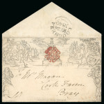 Stamp of Great Britain » 1840 Mulreadys & Caricatures » May Dates 1840 (May 24) 1d. envelope, A150, used in Ireland from Loughrea to Bray
