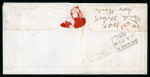 Stamp of Great Britain » 1840 2d Blue (ordered by plate number) 1840 2d deep blue pl.2 GJ-GL strip of three on entire from Dundee to Edinburgh