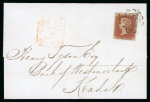Stamp of Great Britain » London Numbered Crosses 1842 (Jun 9) entire to Kendall, bearing 1841 1d red tied by London "11" in Maltese cross