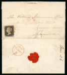 Stamp of Great Britain » 1840 1d Black and 2d Blue "May Dates" 1840 (May 24 used on the 3rd Sunday) entire letter from Dublin to London, bearing 1840 1d black pl.1a IF,