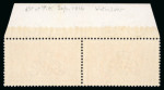 Stamp of Great Britain » King George V » 1913-19 Seahorse Issues 1913 Waterlow 5s rose carmine mint n.h. horizontal pair from the top of the sheet,