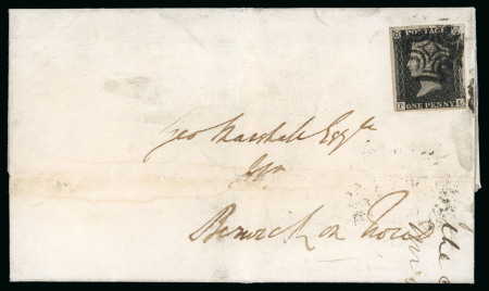 Stamp of Great Britain » 1840 1d Black and 1d Red plates 1a to 11 1840 1d black pl.11 PL, good to very large margins