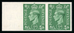 Stamp of Great Britain » King George VI 1941-42 1/2d pale green mint n.h. imperforate pair