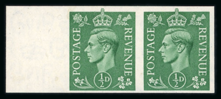 Stamp of Great Britain » King George VI 1941-42 1/2d pale green mint n.h. imperforate pair