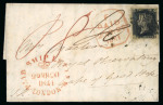 Stamp of Great Britain » 1840 1d Black and 1d Red plates 1a to 11 1841 (Mar 19) entire letter (reduced) from Hitchin to the Cape of Good Hope, bearing 1840 1d black pl. 5