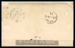 Stamp of Great Britain » 1840 Mulreadys & Caricatures » 1d Lettersheets and Envelopes 1840 (May 29) 1d Mulready lettersheet cancelled by a red Maltese Cross and a London tombstone ds