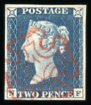 Stamp of Great Britain » 1840 2d Blue (ordered by plate number) 1840 2d. blue, Pl. 1,  NF, large margins all round,