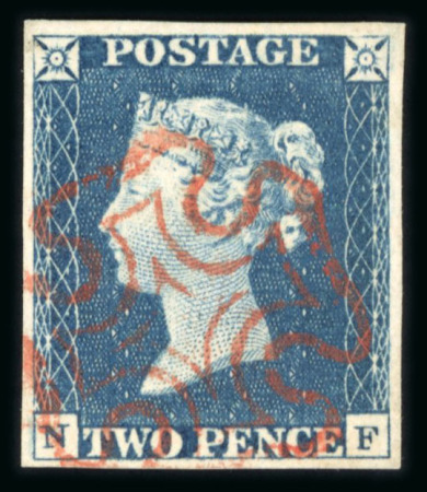 Stamp of Great Britain » 1840 2d Blue (ordered by plate number) 1840 2d. blue, Pl. 1,  NF, large margins all round,