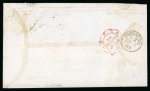 Stamp of India » 1855-1946 De La Rue and later Crown Colony Issues 1863 (Jul 22) envelope from Calcutta to England with 1856-64 4a black redirected on arrival with GB 1d red "star"