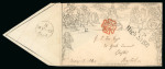 Stamp of Great Britain » 1840 Mulreadys & Caricatures » May Dates 1840 (May 13) 1d. envelope from London to Bristol, neatly cancelled by a fine strike of an orange-red Maltese cross