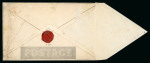 Stamp of Great Britain » 1840 Mulreadys & Caricatures » May Dates 1840 (May 13) 1d. envelope from London to Bristol, neatly cancelled by a fine strike of an orange-red Maltese cross