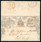 Stamp of Great Britain » 1840 Mulreadys & Caricatures » May Dates 1840 (May 22) 1d lettersheet from Newcastle to Salisbury showing "Missent to Birmingham" handstamp