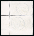 Stamp of Great Britain » King George V » 1913-19 Seahorse Issues 1913 Waterlow 10s indigo vertical corner marginal pair, used