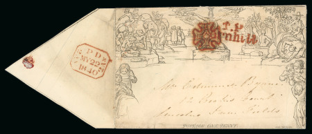 Stamp of Great Britain » 1840 Mulreadys & Caricatures » May Dates 1840 (May 22) 1d. envelope, A173, used in London