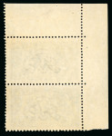 Stamp of Great Britain » King George V » 1913-19 Seahorse Issues 1918-19 Bradbury Wilkinson 10s dull blue mint n.h. corner marginal vertical pair both showing major re-entries