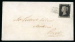 Stamp of Great Britain » 1840 1d Black and 1d Red plates 1a to 11 1840 (Dec 10) envelope with 1840 1d. black pl.4 ED tied by "HANOVER STREET" straight line Scots local