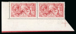 Stamp of Great Britain » King George V » 1913-19 Seahorse Issues 1915 De La Rue 5s pale carmine mint n.h. horizontal pair from the lower left corner of the sheet