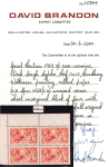 Stamp of Great Britain » King George V » 1913-19 Seahorse Issues 1919 Bradbury Wilkinson 5s rose-carmine mint n.h. marginal block of four