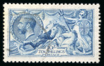 Stamp of Great Britain » King George V » 1913-19 Seahorse Issues 1915 De La Rue bright 10/- Cambridge blue; fine used.