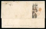 Stamp of Great Britain » Distinctive Maltese Cross Cancellations 1844 (Jun 13) envelope from the Channel Islands to London with 1841 1d red-brown pl.41 BH-BI horizontal pair