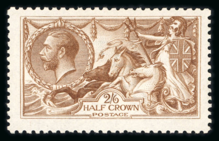 Stamp of Great Britain » King George V » 1913-19 Seahorse Issues 1915 De La Rue 2s6d cinnamon brown mint o.g.