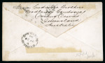 Stamp of Great Britain » 1854-70 Perforated Line Engraved 1870 1 1/2d rose-red (2) and vert. pair on cover, with the pair showing the variety OP-PC error from Ireland