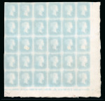 Stamp of Great Britain » 1840 1d Black and 1d Red plates 1a to 11 1841 1d red-brown pl.10 PA/TF from the "black" printing in unused lower left corner marginal block of 30