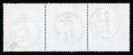 Stamp of Great Britain » 1855-1900 Surface Printed » 1883-84 & 1888 High Values 1883-4 10s ultramarine on blued paper in strip of three with crisp strikes of ‘’Glasgow JY 22 85’’ cds