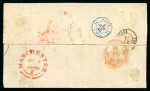 Stamp of Great Britain » 1840 1d Black and 1d Red plates 1a to 11 1840 (Jun 1) entire letter to France, bearing 1840 1d. black pl.2 QC-QE strip of three, QF and QG singles and QI-QL strip of four