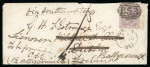 Stamp of Mauritius » GB Used in Mauritius GB USED IN MAURITIUS: 1862 (Jun 9) Envelope to Dublin with GB 1855-57 6d pale lilac, wmk Emblems tied by "B53" numeral