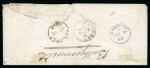 Stamp of Mauritius » GB Used in Mauritius GB USED IN MAURITIUS: 1862 (Jun 9) Envelope to Dublin with GB 1855-57 6d pale lilac, wmk Emblems tied by "B53" numeral