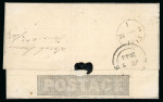 Stamp of Great Britain » 1840 Mulreadys & Caricatures » 1d Lettersheets and Envelopes 1843 (Jun 2) 1d Mulready lettersheet cancelled by a perfectly struck London "6" in MC