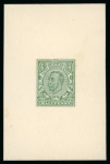 Stamp of Great Britain » King George V » 1911-12 Downey Head Issues 1911 (Oct 20) 1/2d Green stage 4 die proof using the die 2 head and 1b frame
