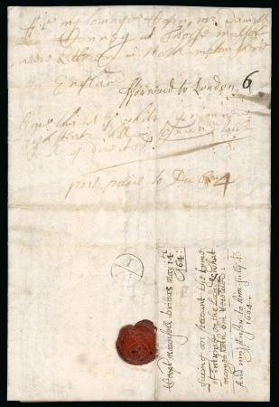 Stamp of Ireland » Pre-Stamp Postal History » Early Period - 1657-1784 1663 (May 14th) Entire letter from Brittas, Co. Limerick