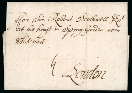 Stamp of Ireland » Pre-Stamp Postal History » Early Period - 1657-1784 1680 (October 7th) Entire letter from Dublin addressed