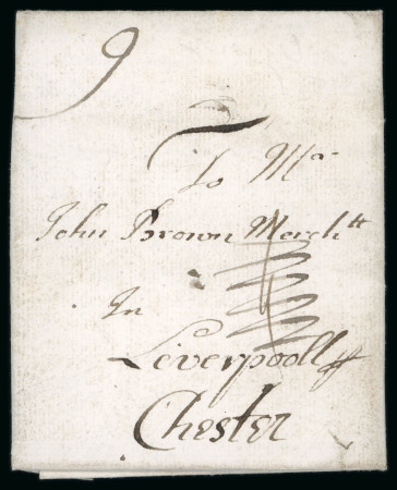 Stamp of Ireland » Pre-Stamp Postal History » Early Period - 1657-1784 1712 (April 15th) Small neatly entire letter sent from Dublin showing the distinctive Dublin "6"