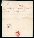 Stamp of Ireland » Pre-Stamp Postal History » Early Period - 1657-1784 1745 (December 16th) Entire letter showing a small "FREE" and an abbreviated albino "D•DALK"