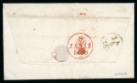 Stamp of Ireland » Pre-Stamp Postal History » Early Period - 1657-1784 1800 (January 8th) Entire letter from Dublin to London showing a large "IRELAND" (68mm) hs in red