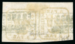 Stamp of Romania » United Principalities 1862-1864 3 Parale olive-yellow, horizontal pair, on very thin