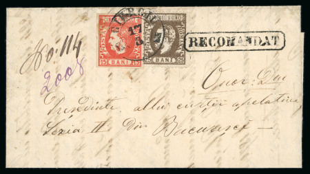 Stamp of Romania » King Carol 1869 - "Without Beard" Imperforate 1872 (27.2) Folded lettersheet from Giurgiu to Bucharest,