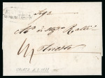 Stamp of Romania » Postal History » Disinfected Mail 1833 (5.7) Folded entire from Galatz to Trieste, showing